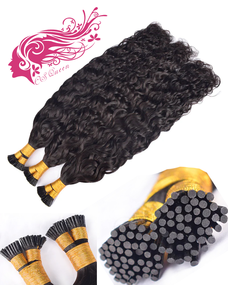 Raw French Curly I Tip Hair Extensions 100% Real Human Hair 100g